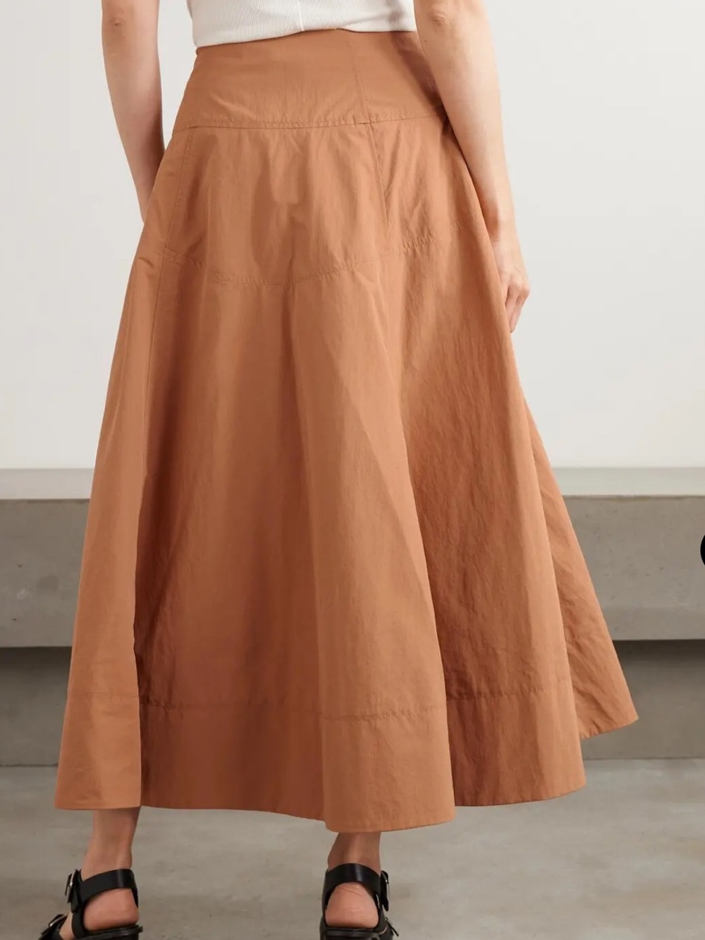 Ulla Johnson Cedar Rust Tan Button Accent Maxi Midi Skirt - Picture 2 of 12